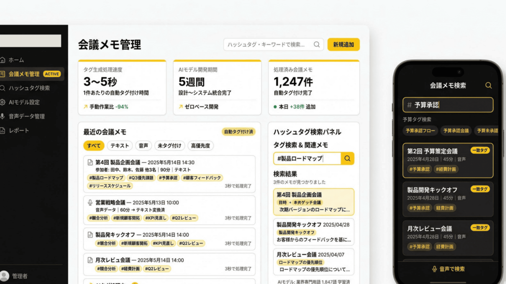 会議録の検索性を根本から変える 業界特化型NLPによる自動ハッシュタグ付与システムの開発