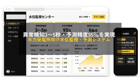 異常検知3〜5秒・予測精度95%を実現｜水力発電所向け水位監視・予測システム開発