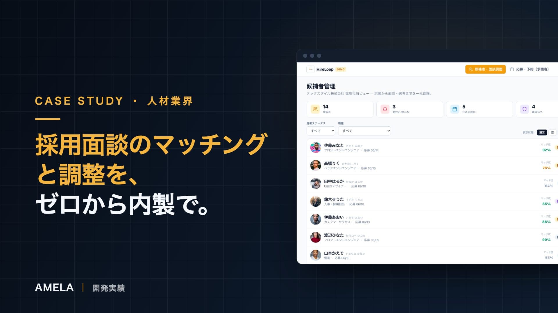 HireLoop — 候補者管理・面談日程調整システム