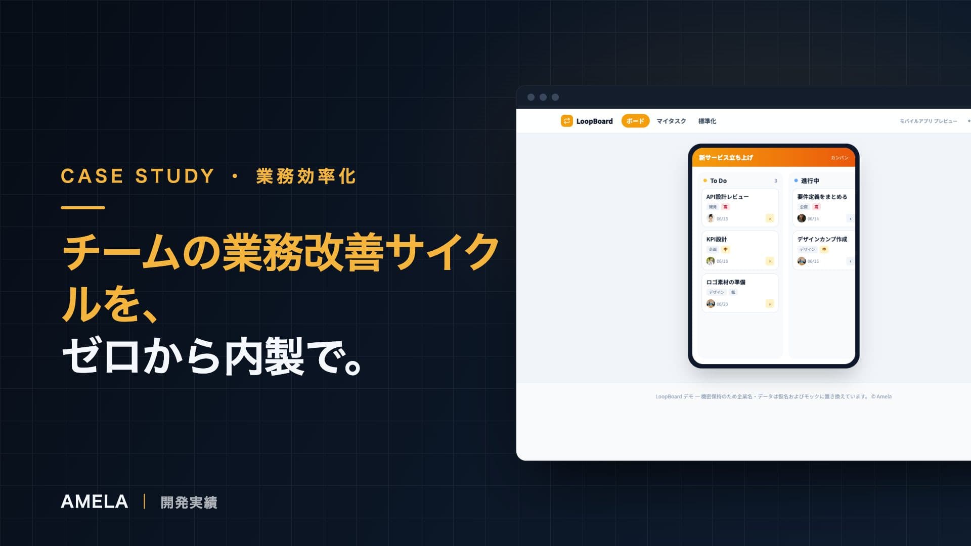 チーム業務のPDCAを支えるタスク管理アプリ|LoopBoard事例